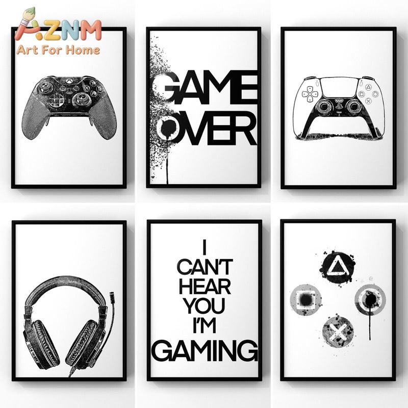 AZNM Schwarz-Weiß Gaming Leinw – Gaming Accessories For Room Bewertung und Preis